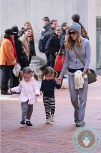Sarah Jessica Parker with her twins Marion and Loretta