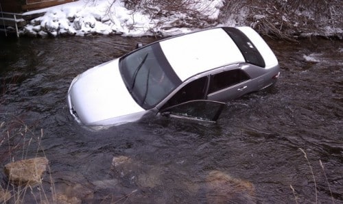 Car Crash in Logan Canyon, Utah. December 31, 2011. Courtesy KUTV