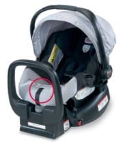 image of recalled britax Chaperone Infant Seat grey