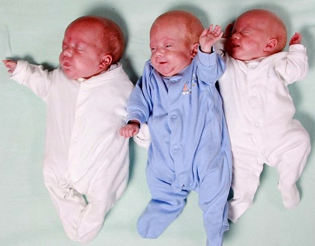 24 week triplets ~ Harvey (left), Max (right) and Lucas
