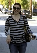 Alyson Hannigan leaving Andy Lecompte Salon