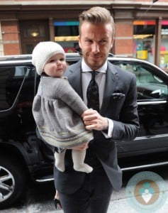 David and Harper Beckham out in NYC