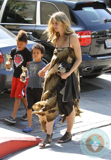 Heidi Klum with boys Johan and Henry at Karate