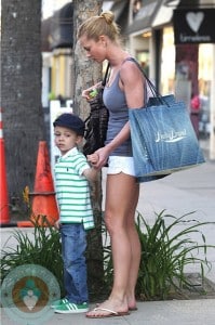 Jaime Pressly and son Dezi shopping in LA