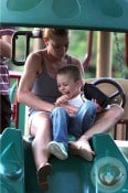 Jaime Pressly & son Dezi at the park