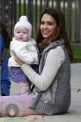Jessica Alba at the park with daughter Haven
