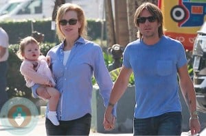 Nicole Kidman and Keith Urban with their daughter Faith