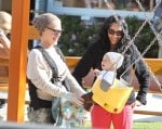 Pink and daughter Willow Sage at the park