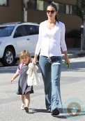 Pregnant Alessandra Ambrosio with daughter Anja