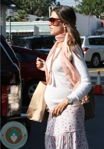 Pregnant Alessandra Ambrosioout shopping in LA