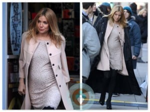 Pregnant Sienna Miller on Set Filming 'A Case of You'