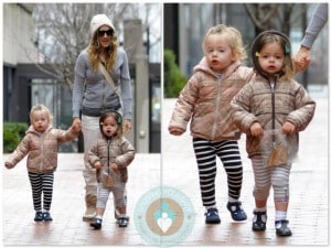 Sarah Jessica Parker with twins Marion and Tabitha in NYC