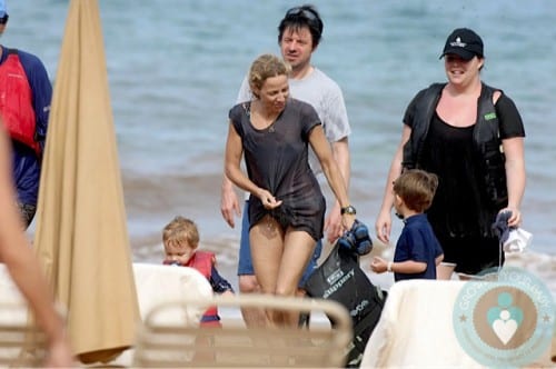 Sheryl Crow with sons Wyatt & Levi in Hawaii