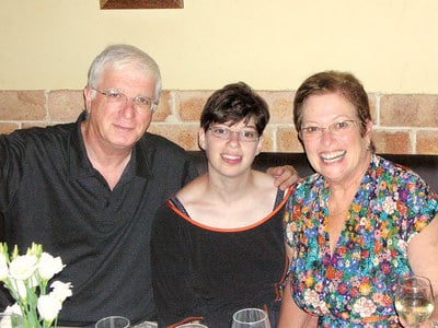 Zmora Gutbir, 28, with her mother, Atalia, and father, Avraham