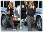 pregnant Hilary Duff arrives at the Montage Beverly Hills Hotel