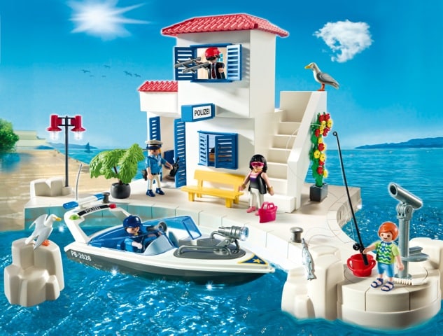 Playmobil 2012 Harbor Police Station with Speedboat