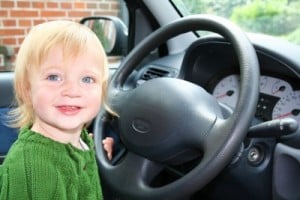 toddler driving car
