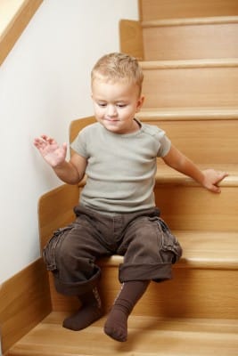 child on stairs