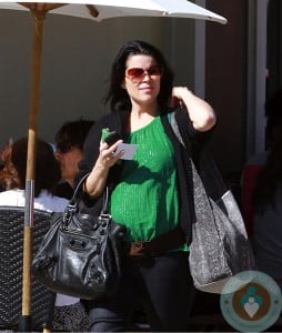 A pregnant Neve Campbell in LA
