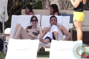 Adam Sandler and Jackie Titone with daughters sunny and sadie miami