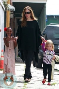 Angelina Jolie out in New Orleans with Vivienne and Zahara