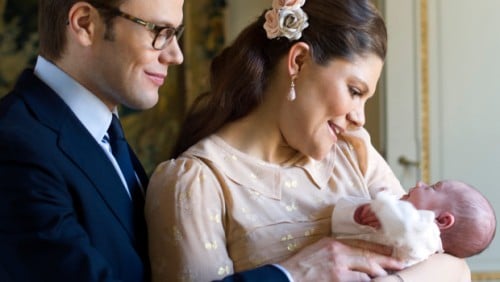 Crown Princess Victoria and  Prince Daniel with princess estelle