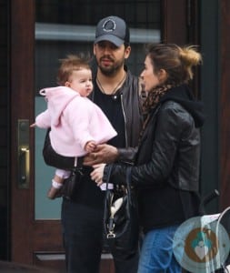 David Blaine and fiancee Alizee Guinochet with their daughter