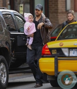David Blaine with daughter and fiancee Alizee Guinochet