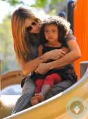 Heidi Klum and daughter Lou at the park