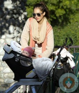 Jessica Alba with daughter Haven at Coldwater Creek Park