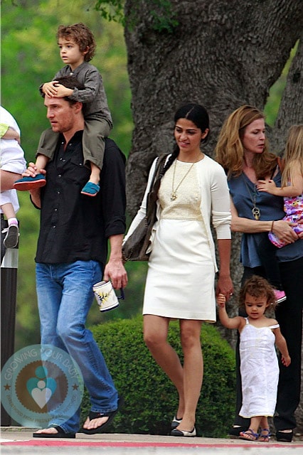 Matthew McConaughey and Camila ALves with kids Vida & Levi