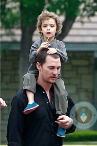 Matthew McConaughey with son Levi at Church