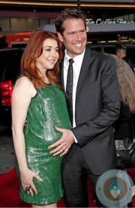 Pregnant Alyson Hannigan and husband Alexis Denisof at LA Premiere of American Reunion