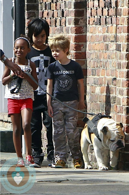 Shiloh, Zahara and Maddox walk the dog in New Orleans