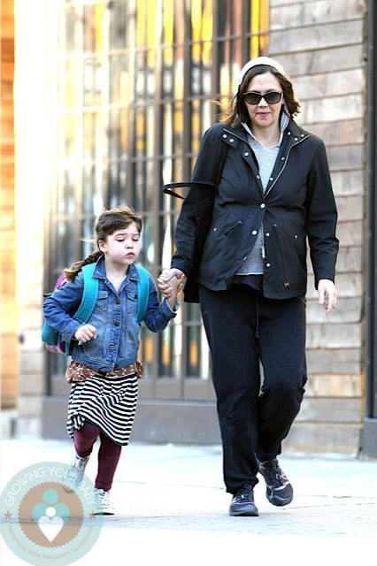 pregnant Maggie Gyllenhaal and daughter Ramona