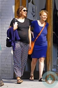 pregnant Maggie Gyllenhaal out for lunch with her mom
