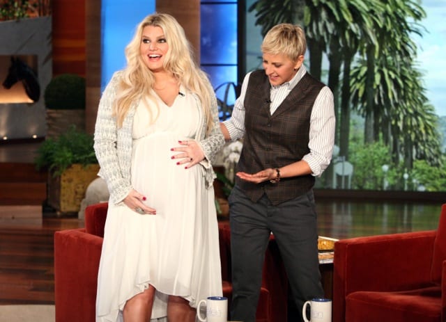 Very pregnant Jessica Simpson on The Ellen Degeneres Show