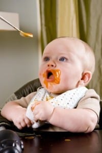 baby eating food