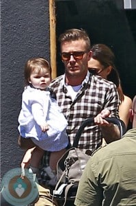 David Beckham, Harper Beckham and Victoria Beckham birthday