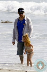 Joel and Harlow Madden at the beach in LA