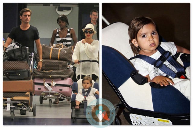 Kourtney Kardashian, Scott Disick, Mason Disick LAX