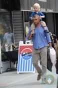 Liev Schrieber and son Sammy out in NYC