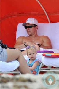Mark and Grace Wahlberg at the beach Miami
