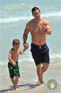 Mark and Michael Wahlberg, beach Miami