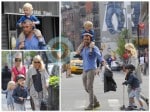 Naomi Watts and Liev Schreiber with Sammy and Sasha in NYC