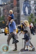 Naomi Watts and Liev Schreiber with sons Sammy and Sasha in NYC