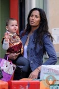 Padma Lakshmi with daughter Krishna out in SoHo