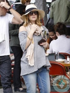 Pregnant Drew Barrymore out in LA