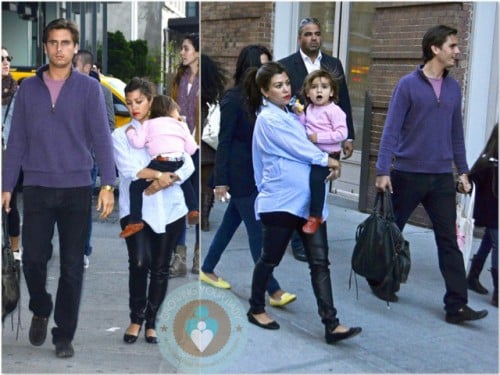 Pregnant Kourtney Kardashian, Scott Disick, Mason Disick NYC