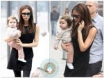 Victoria Beckham with daughter Harper in Beijing